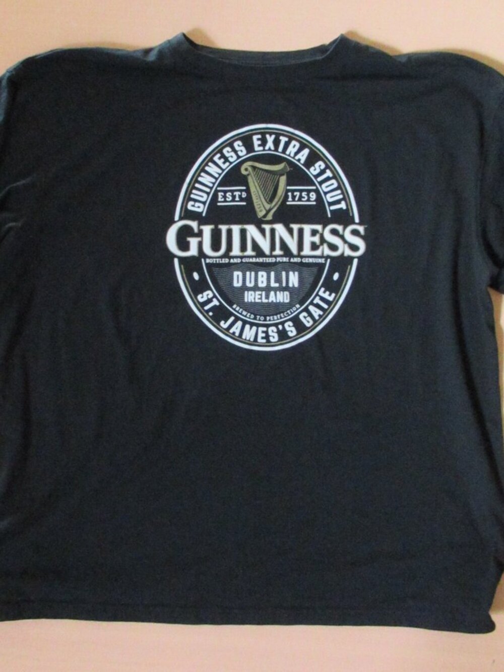 Guinness Extra Stout Recycled Materials Graphic Tee Black XXL 27x29